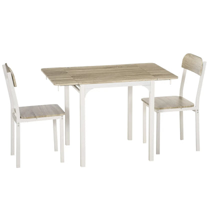 Foldable Dining Table Set for 2, Drop-Leaf Kitchen Table with 2 Chairs for Apartments, Studios, Natural Drop-leaf Dining Table Set Includes 2 Chairs Bar Sets at Gallery Canada