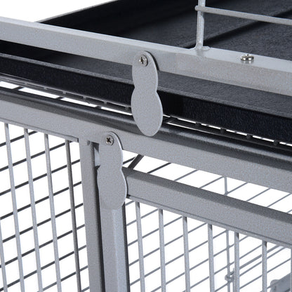 63" Large Parrot Cage, Finch Feeder, Play Top, Silver Bird Cages at Gallery Canada