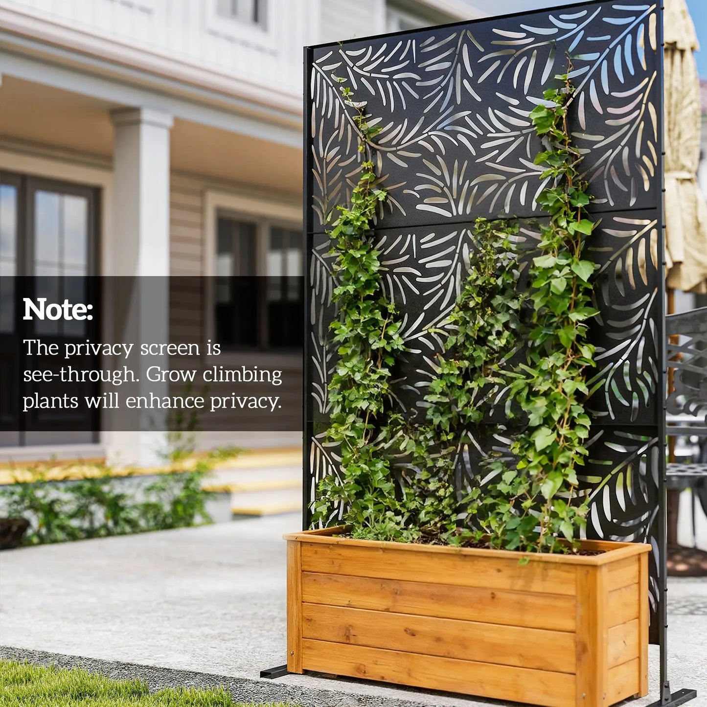 Metal Outdoor Privacy Screen, Willow Branch Style, Freestanding Panel for Garden Deck Pool Side Awnings at Gallery Canada