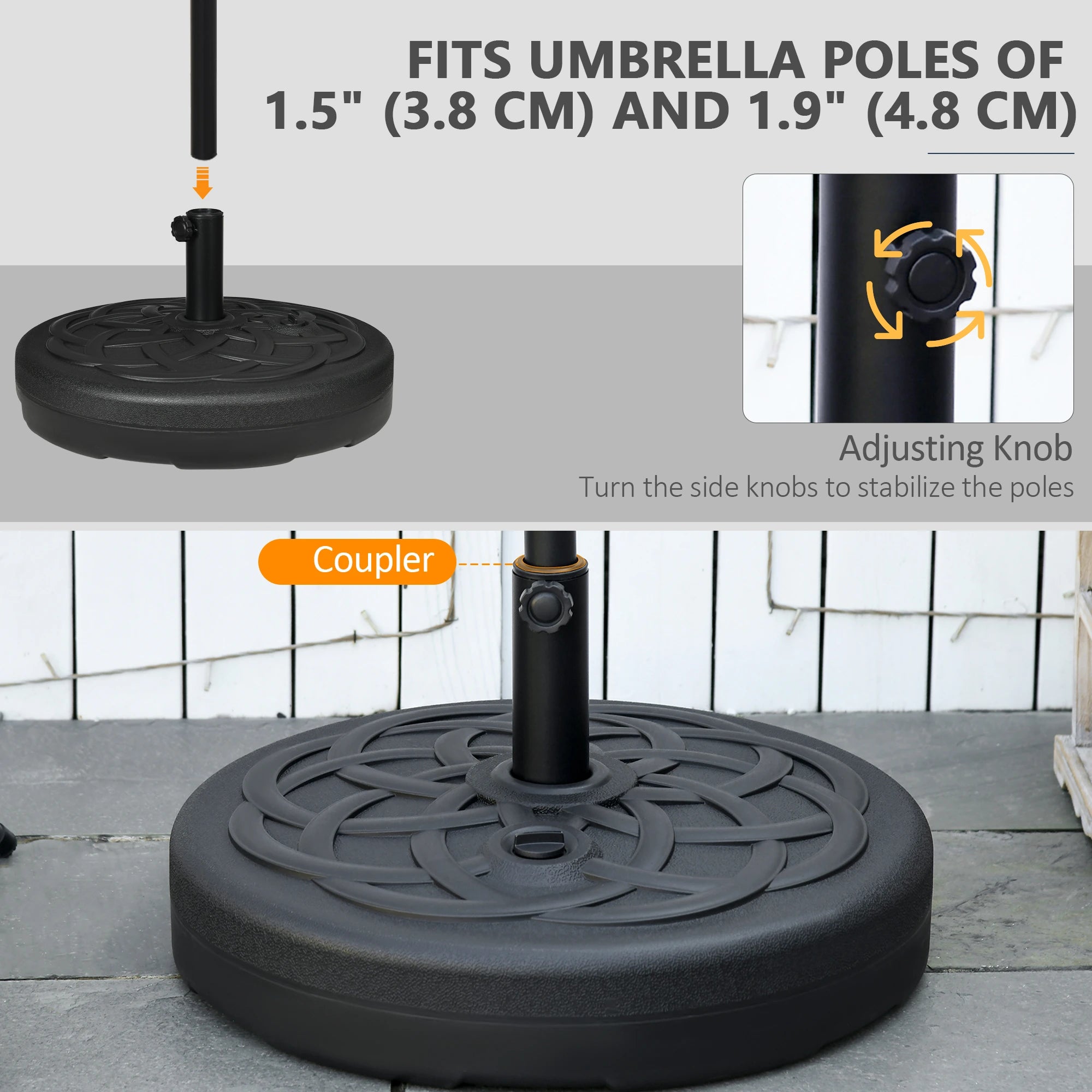 77 lb Heavy Duty Patio Umbrella Base, 22