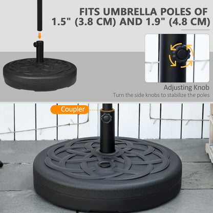 77 lb Heavy Duty Patio Umbrella Base, 22" Round, Black Umbrella Bases at Gallery Canada