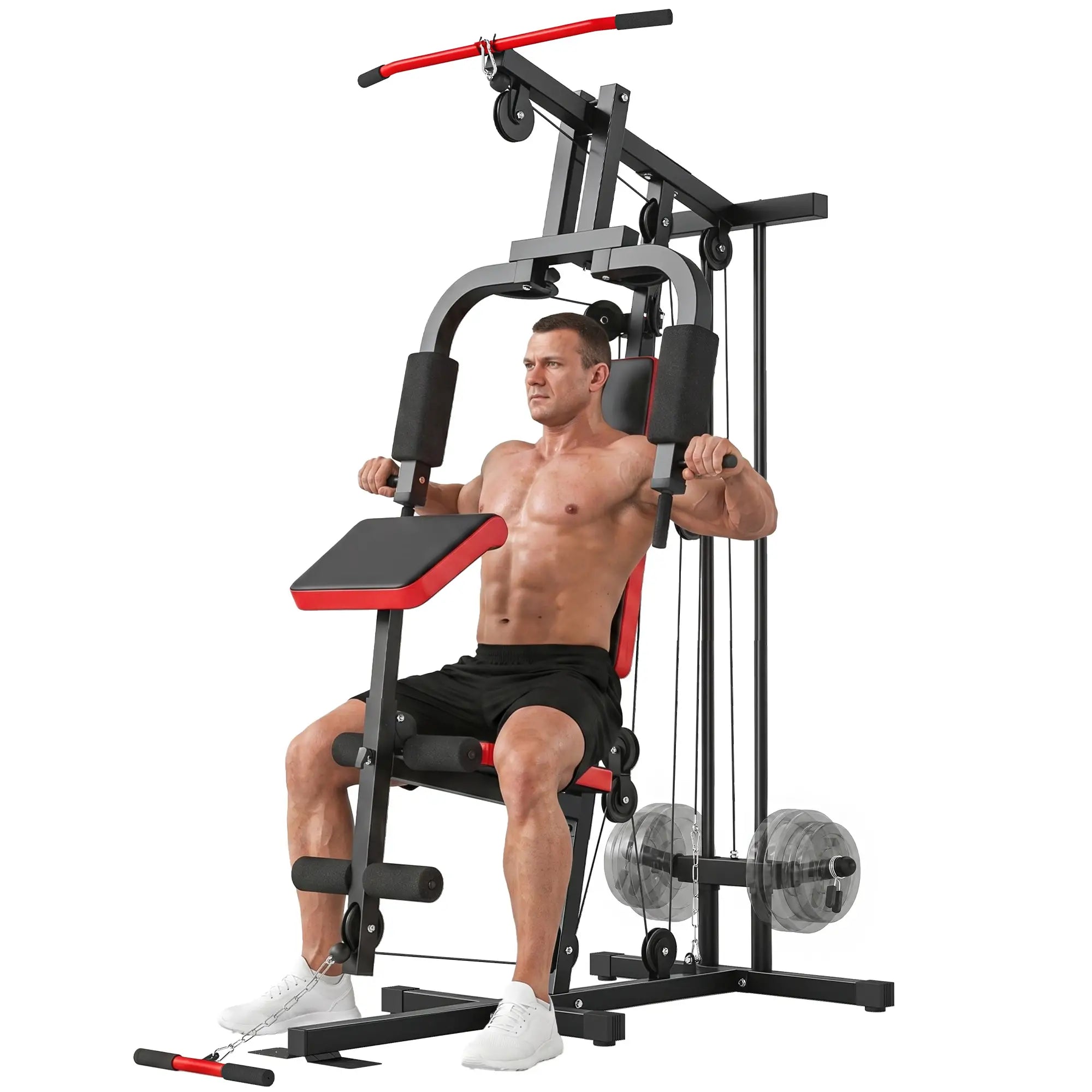 Home Gym Equipment, Multifunctional Weight Machine with Pulley System for Full Body Strength Training, Black Power Towers at Gallery Canada