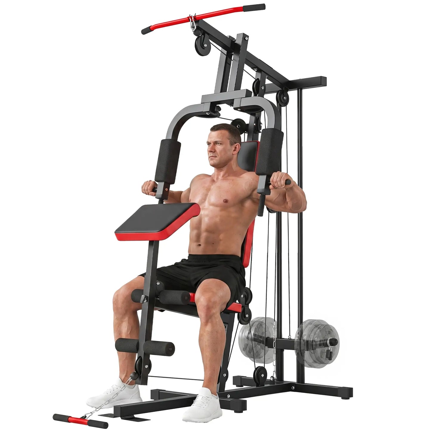 Home Gym Equipment, Multifunctional Weight Machine with Pulley System for Full Body Strength Training, Black Power Towers at Gallery Canada