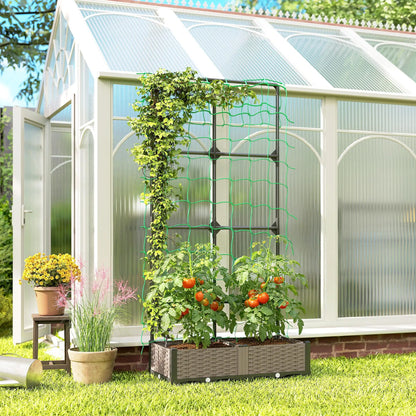 Plastic Planter Box With Trellis, Self-Watering Raised Garden Bed Raised Garden Beds at Gallery Canada