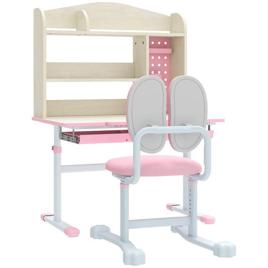 Kids Desk Chair Set, Adjustable Height, Ages 3-12, Pink