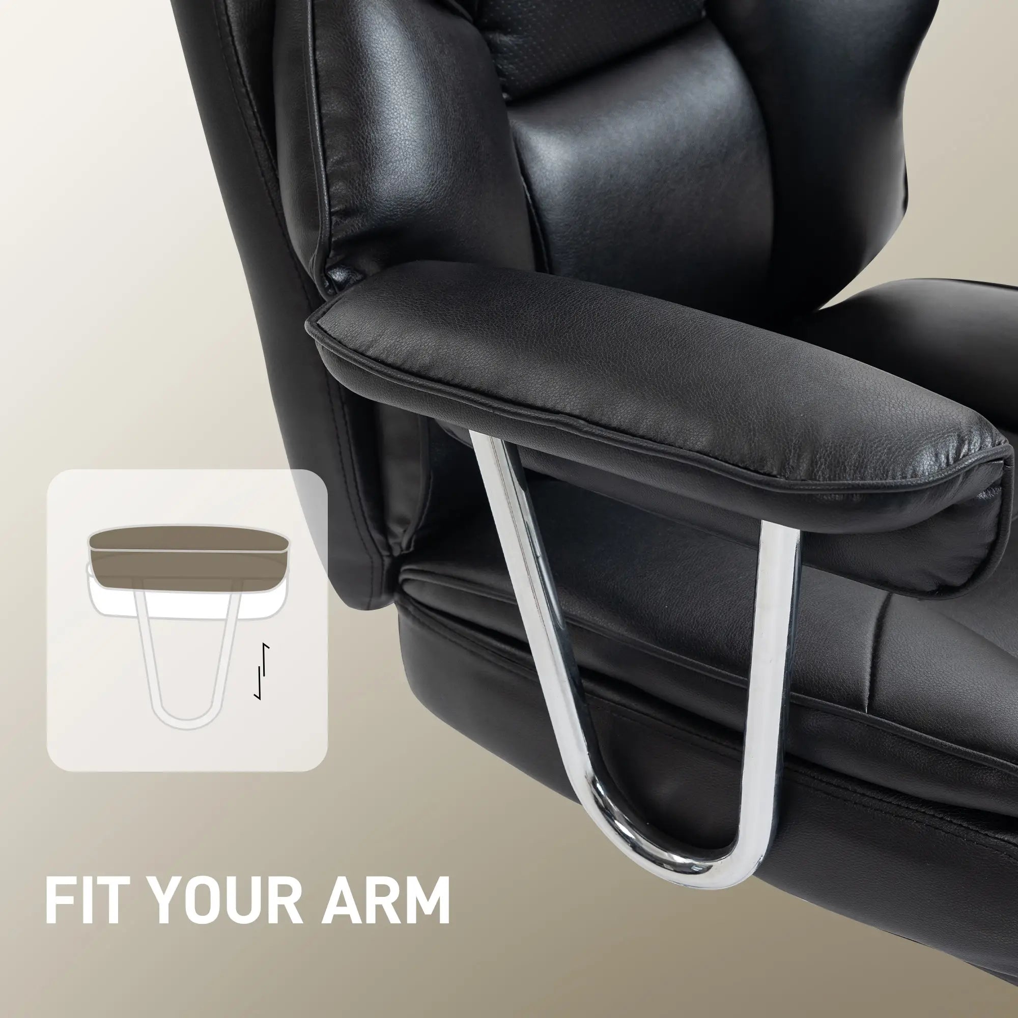 Big And Tall Office Chair, 400 Lbs, Reclining Backrest, PU Leather Executive & Manager Chairs at Gallery Canada