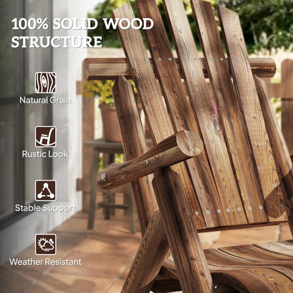 Wooden Outdoor Rocking Chair, Oversized Adirondack Patio Rocker, Carbonized Outdoor Rocking Chairs at Gallery Canada