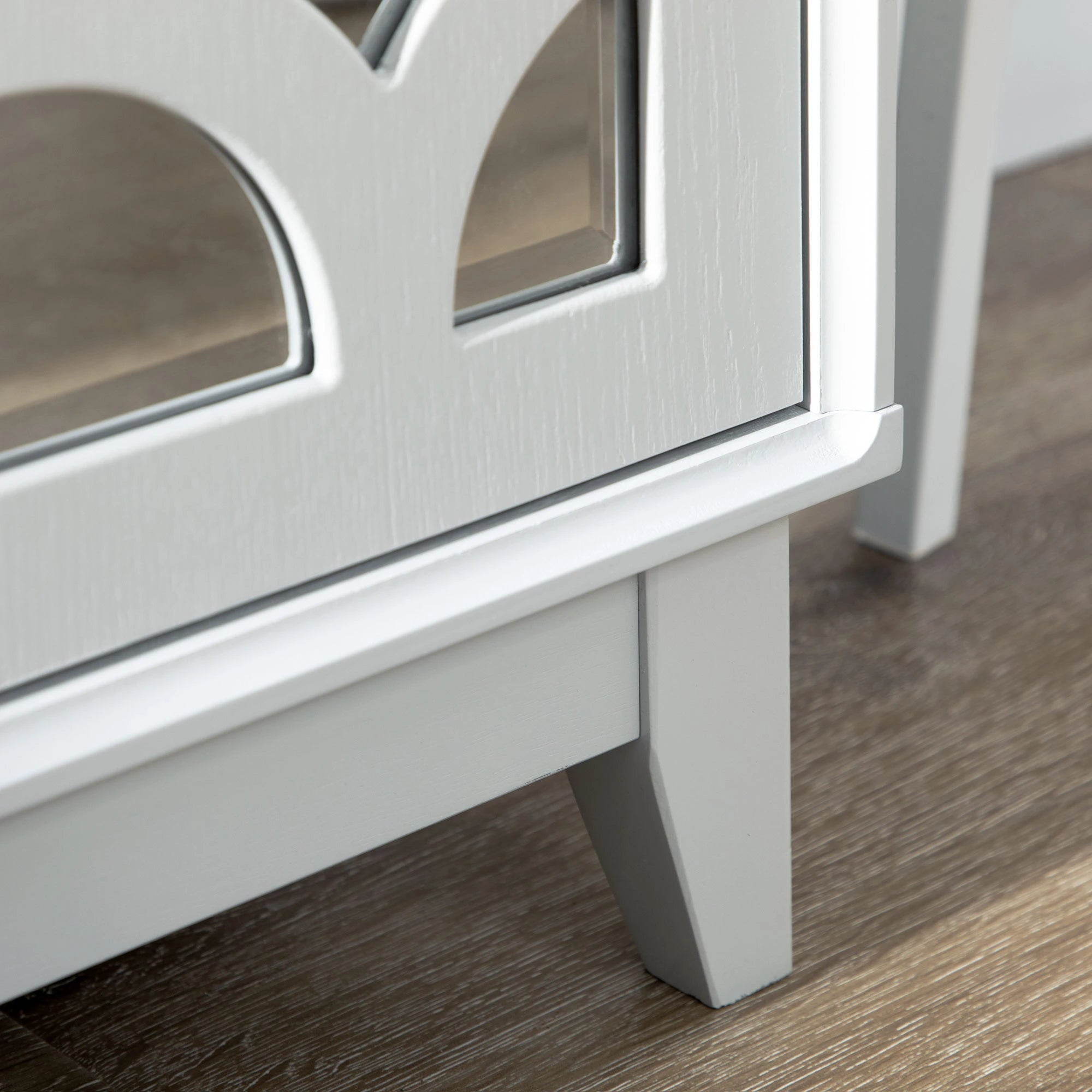 Sideboard Kitchen Buffet, 3 Mirrored Doors, 2 Cabinets, Adjustable Shelf, Gray Bar Cabinets at Gallery Canada