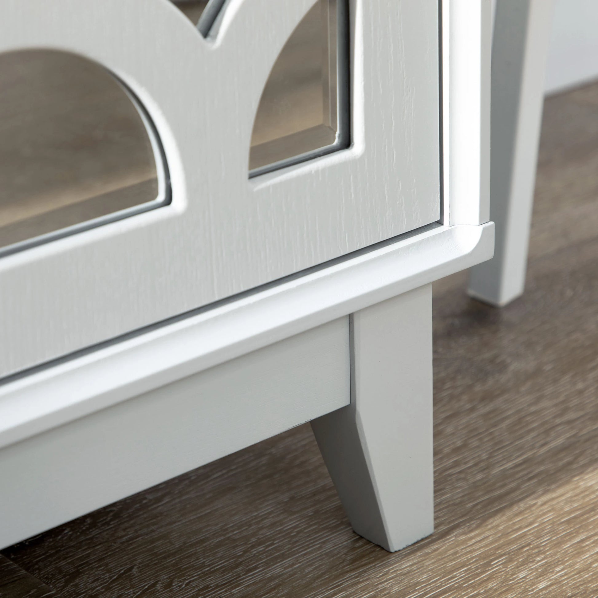 Sideboard Kitchen Buffet, 3 Mirrored Doors, 2 Cabinets, Adjustable Shelf, Gray Bar Cabinets at Gallery Canada