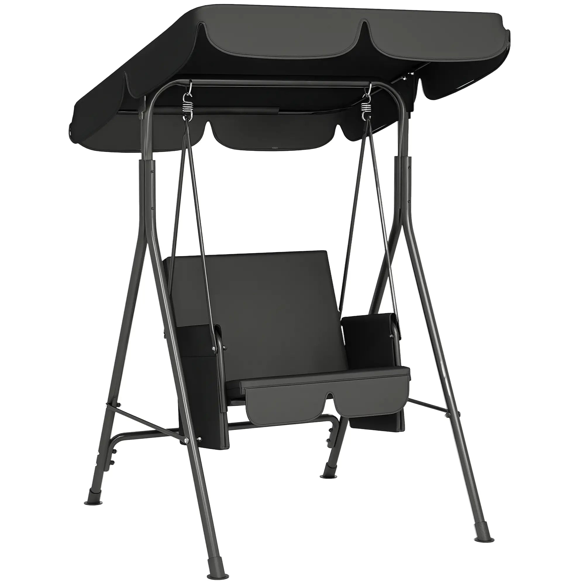 Outdoor Porch Swing, Adjustable Canopy, Removable Cushion, 1-Seat Patio Swings with Stand at Gallery Canada