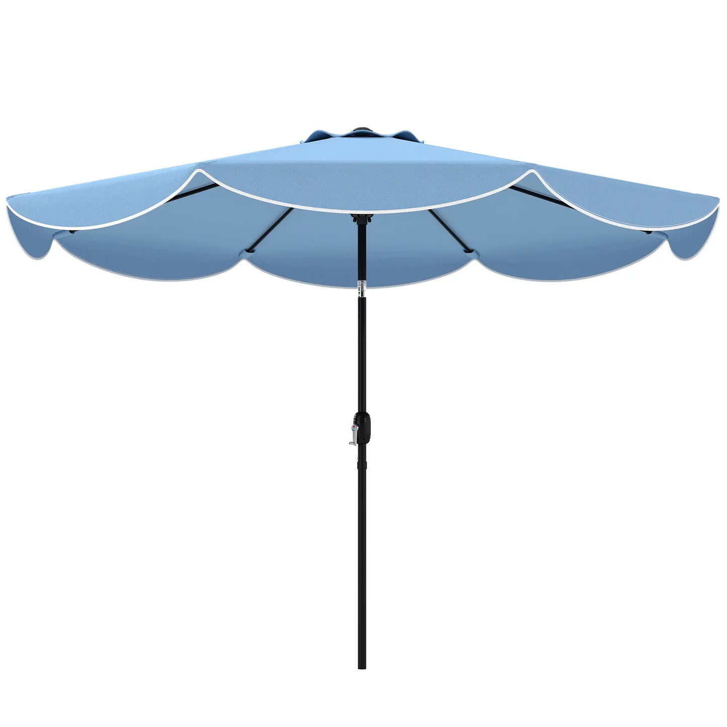 9' x 9' Round Market Umbrella, Tilt Crank, Patio Garden Poolside, Sky Blue Sun Umbrellas Sky Blue, Black at Gallery Canada