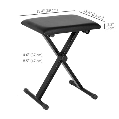 Adjustable Piano Bench, X-Style Folding Stool, Padded Seat, Black Piano Benches at Gallery Canada
