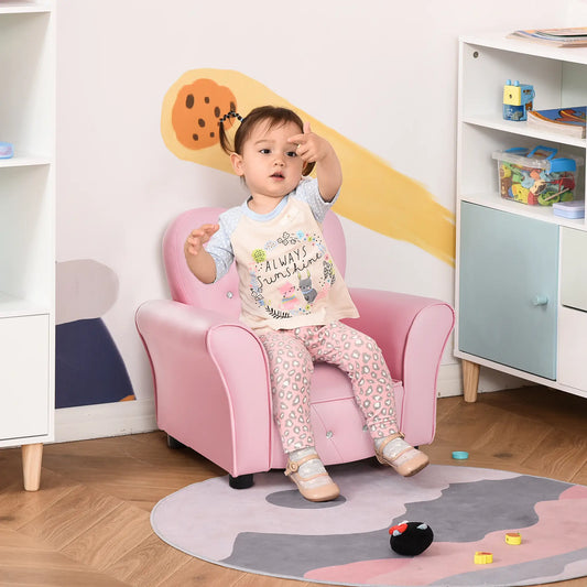Kids Mini Princess Sofa, Toddler Chair, Upholstered Tufted Armchair, Pink Kids Chairs & Seating Pink at Gallery Canada
