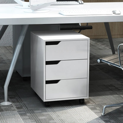 3 Drawer File Cabinet, Mobile Vertical Filing Cabinet with Wheels, White Office Cabinets & Cupboards at Gallery Canada