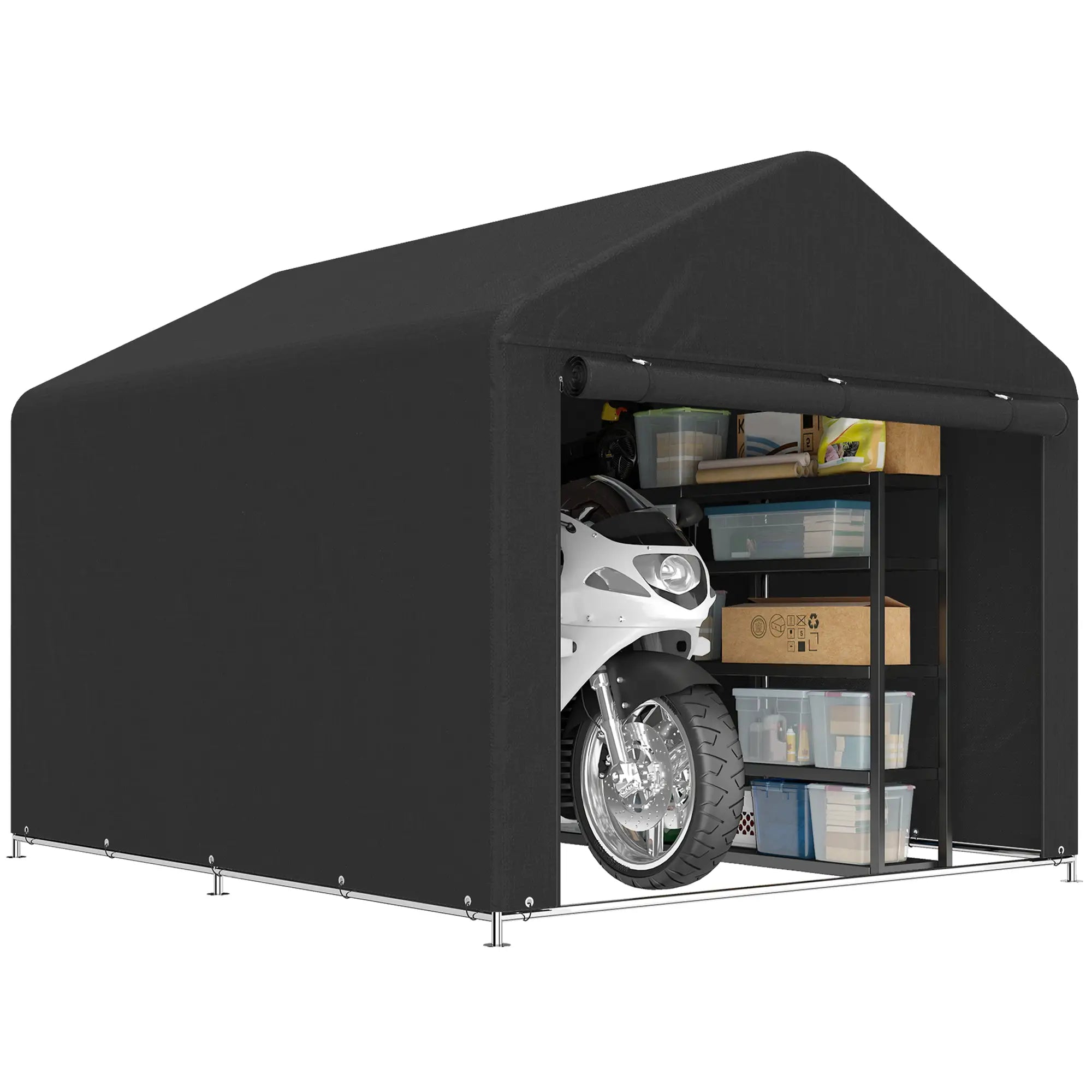 6.6' x 7.8' Portable Shed, Waterproof Bike Tent, Black Sheds at Gallery Canada