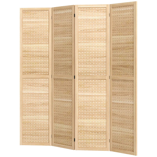 5.6 Ft. 4-Panel Room Divider, Freestanding Privacy Screen, Natural Room Dividers Natural at Gallery Canada