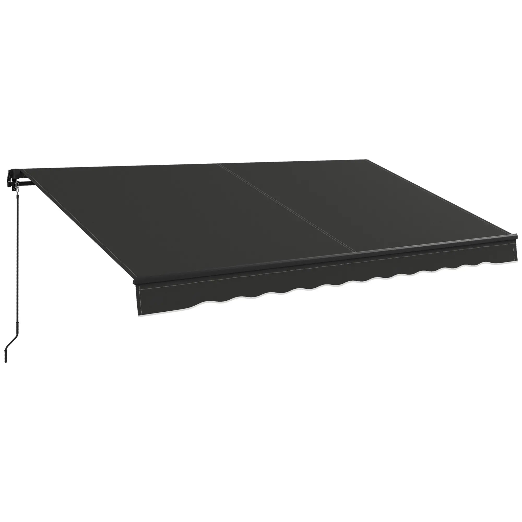 12' x 10' Retractable Awning, UV Resistant Sunshade, Black Patio Awnings at Gallery Canada