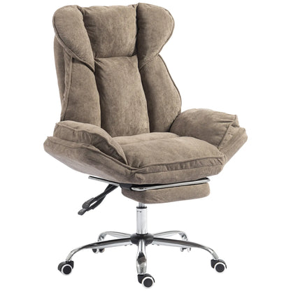 Criss Cross Chair With Wheels, Waterfall Armrests, Brown