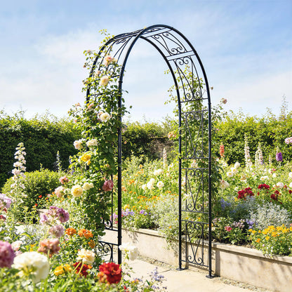 8 ft Garden Arch, Outdoor Trellis Arbor, Black Garden Arches at Gallery Canada