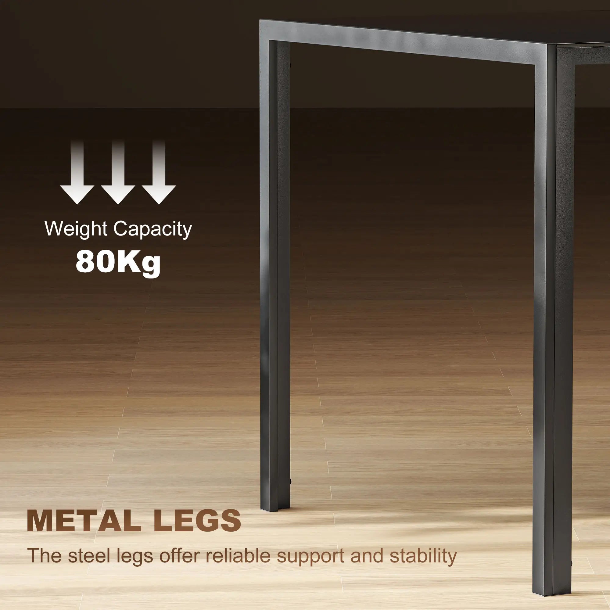 Rectangular Kitchen Table For 4 People, Tempered Glass Tabletop, Black Dining Tables at Gallery Canada