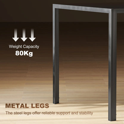 Rectangular Kitchen Table For 4 People, Tempered Glass Tabletop, Black Dining Tables at Gallery Canada