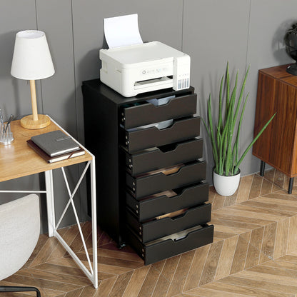 7-Drawer Vertical File Cabinet, 18.7"x15.6"x35.4", Black Office Cabinets & Cupboards at Gallery Canada