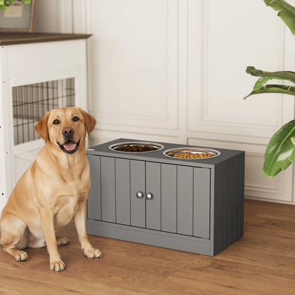 Elevated Dog Bowls for Large Dogs, 2 Stainless Steel Bowls, Grey Dog Bowls at Gallery Canada