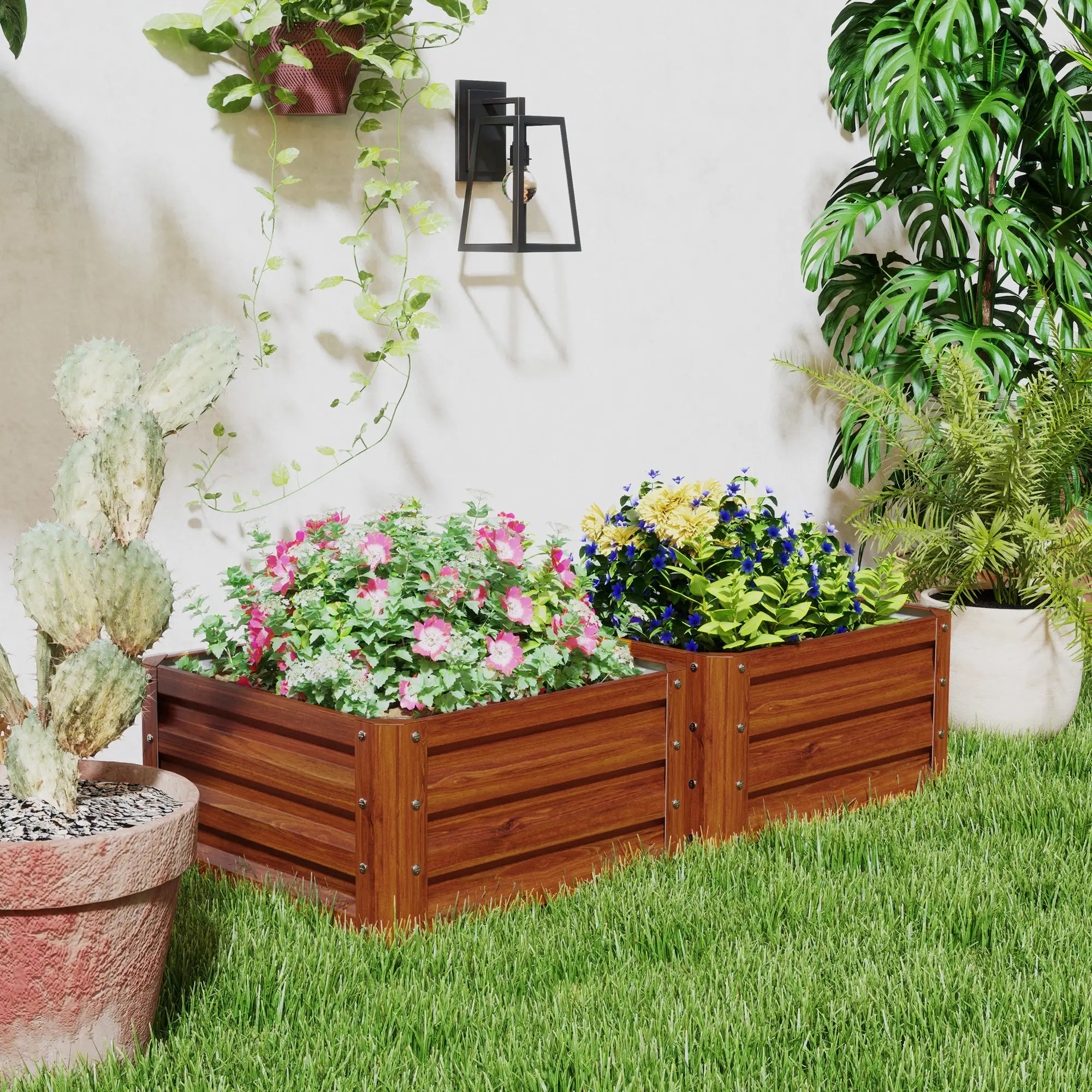 2' x 2' x 1' Raised Garden Bed, Dark Brown Galvanized Planter Boxes at Gallery Canada