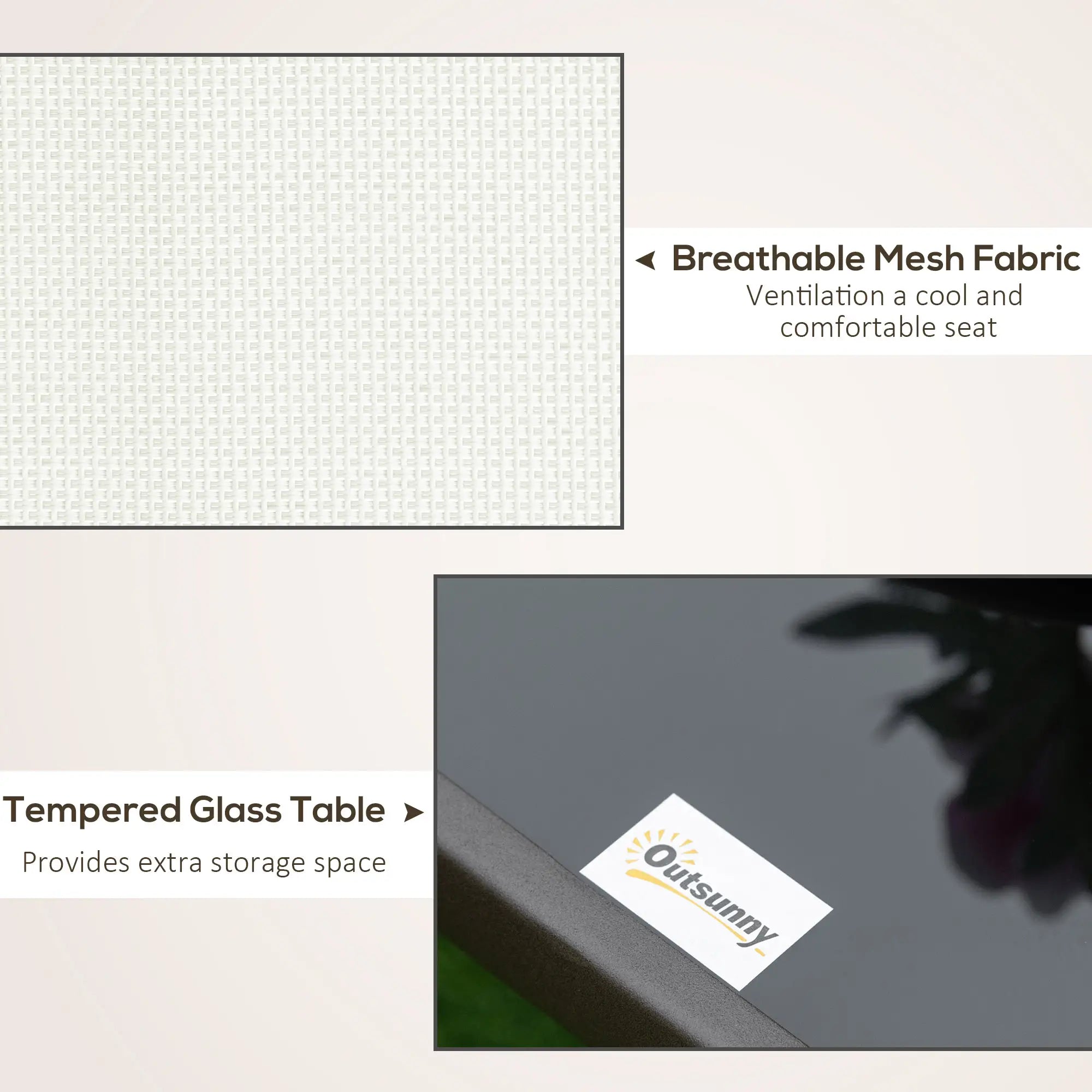 3PCs Gliding Rocking Chair, Bistro Tea Table Set, White Cream Outdoor Gliders at Gallery Canada