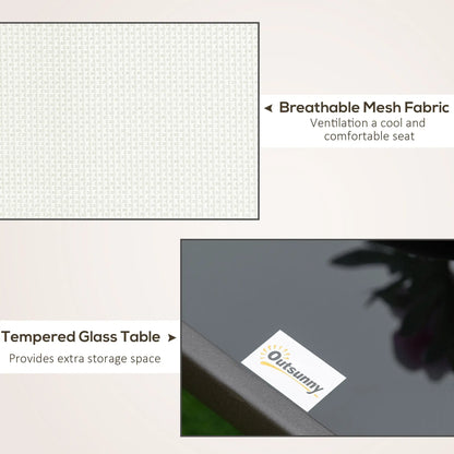 3PCs Gliding Rocking Chair, Bistro Tea Table Set, White Cream Outdoor Gliders at Gallery Canada