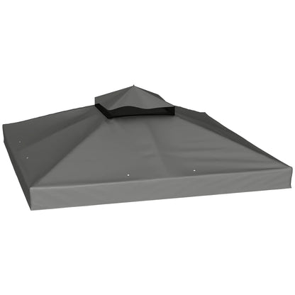 10' x 10' Gazebo Canopy Replacement Cover, UPF30+, Top Cover Only, Dark Grey Gazebo Canopy Replacement at Gallery Canada