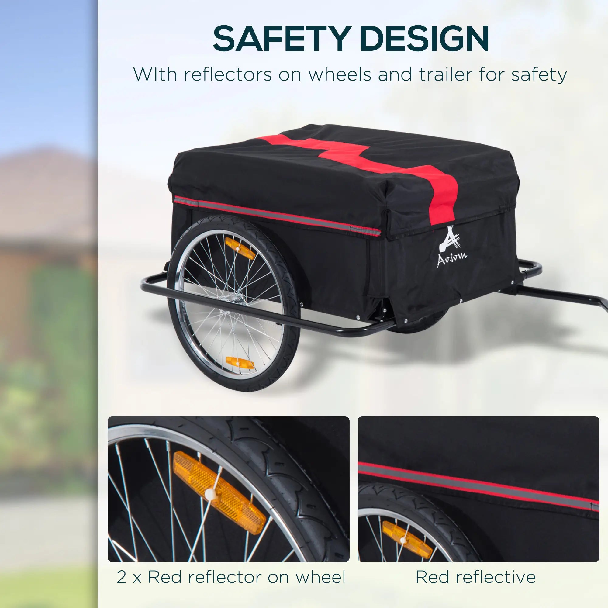 Bicycle Trailer, Utility Cart, Removable Cover, Red Bike Cargo Trailers at Gallery Canada