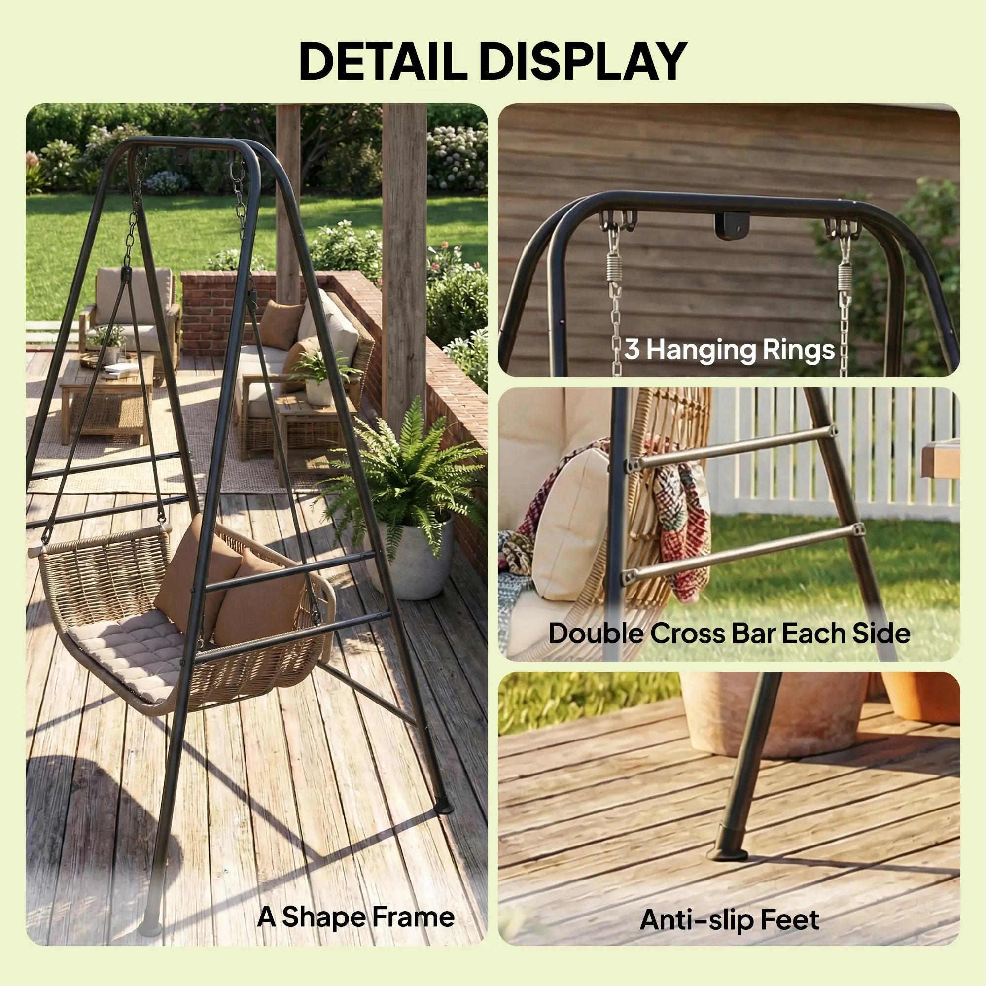Hanging Hammock Stand, Porch Swing Chair, Indoor Outdoor Construction Hammock Stands at Gallery Canada