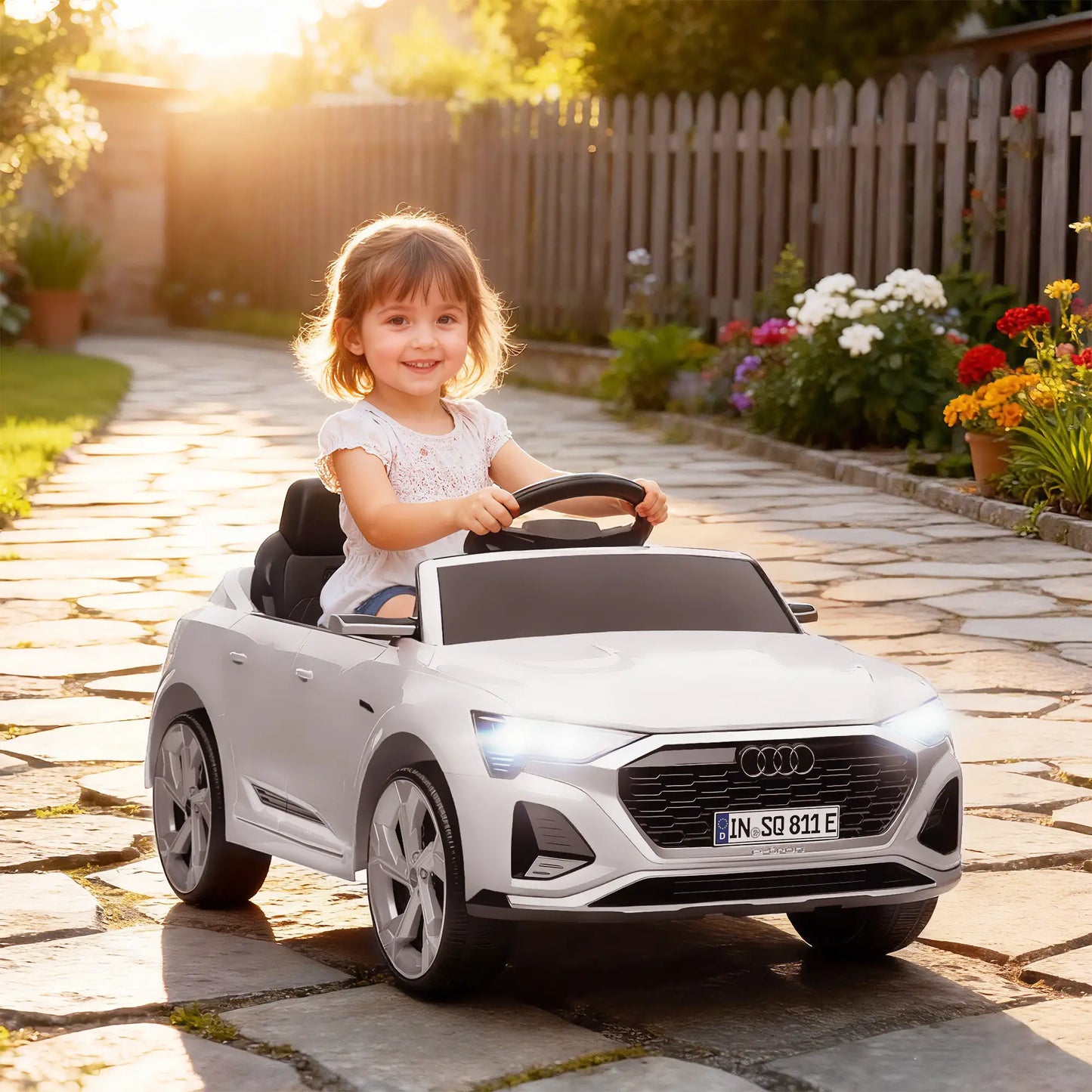 12V Kids Electric Car, Audi Q8 E-Tron Sportback, Remote Control, White Electric Toy Cars at Gallery Canada