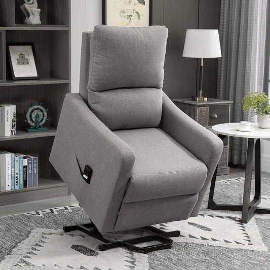 Electric Lift Recliner Chair Rising Power Chaise Lounge Fabric Sofa with Remote Control &; Side Pocket for Living Room - Gallery Canada