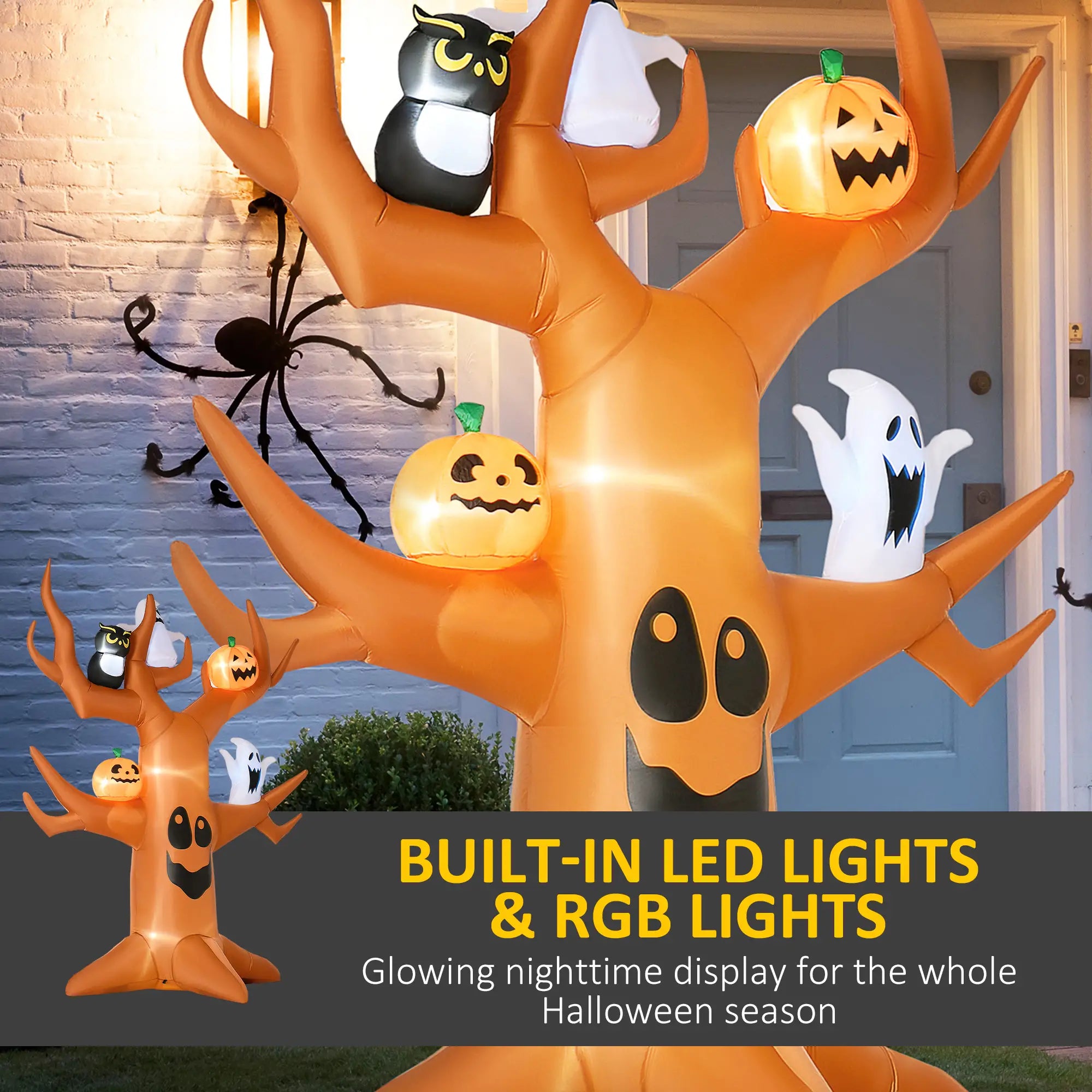 9ft Inflatable Halloween Haunted Tree, Pumpkins, Ghosts, Cat, LED Yard Display Halloween Decorations at Gallery Canada