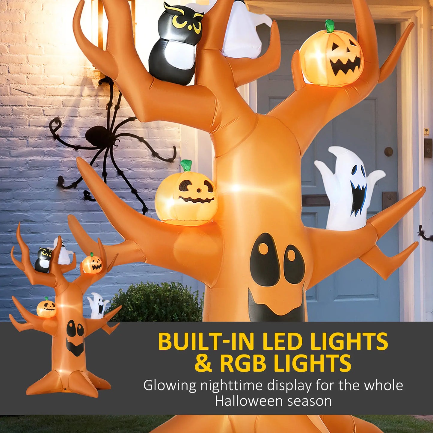 9ft Inflatable Halloween Haunted Tree, Pumpkins, Ghosts, Cat, LED Yard Display Halloween Decorations at Gallery Canada