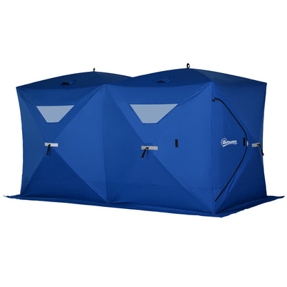 5-8 Person Pop-Up Ice Fishing Shelter, Portable Tent, Blue Ice Fishing Tents Blue at Gallery Canada
