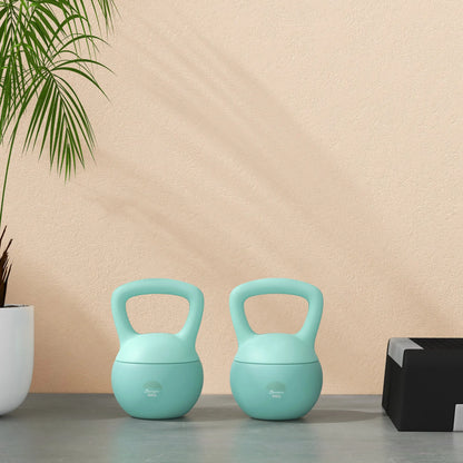 13 lb Soft Kettlebell, Sand Filled Weight w/ Grip Handle, Kettlebell Weight for Full Body Workout, Green