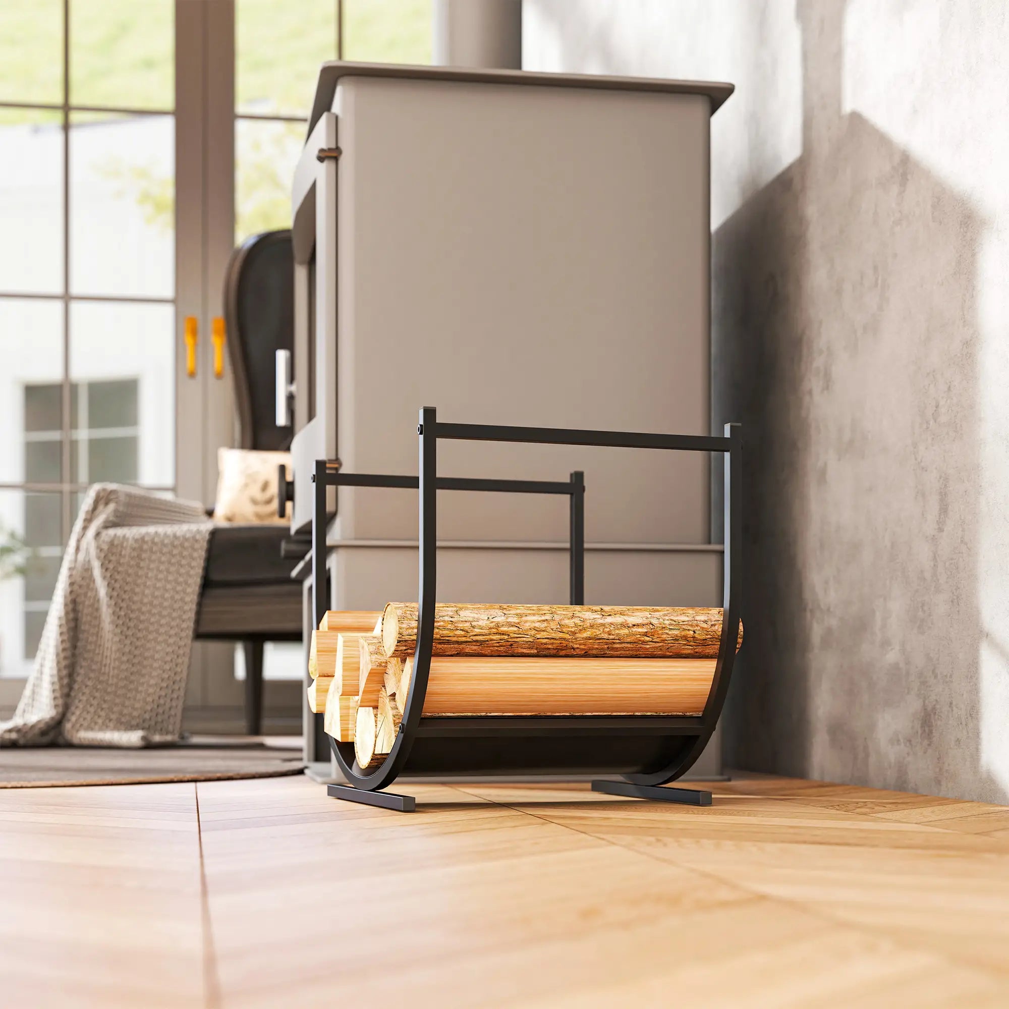 Firewood Rack, 17 Inch Heavy Duty Log Holder, Indoor Outdoor Storage Firewood Racks at Gallery Canada