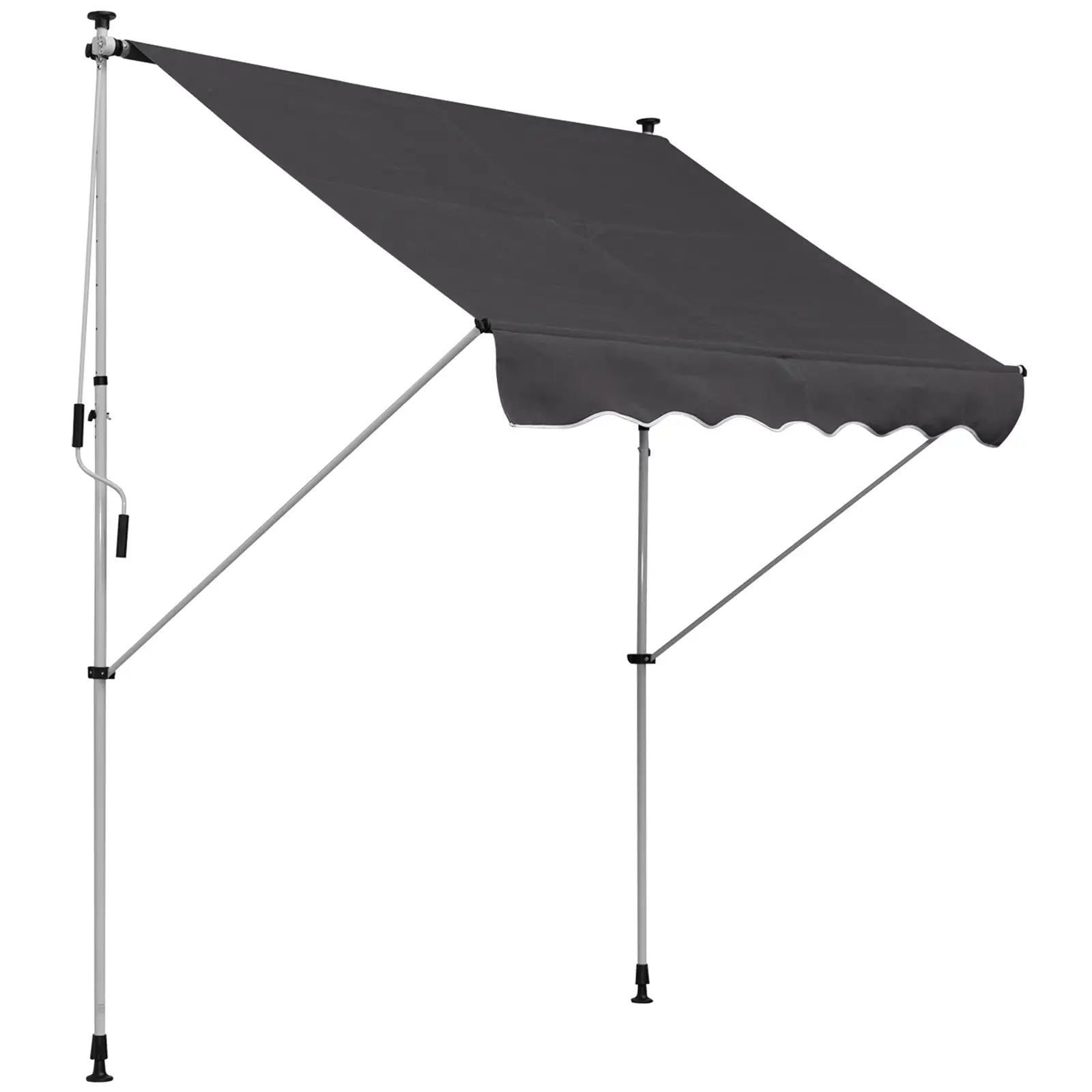 6.6'x5' Retractable Patio Awning, Sun Shade, Water Resistant, Grey Door Awnings Grey at Gallery Canada