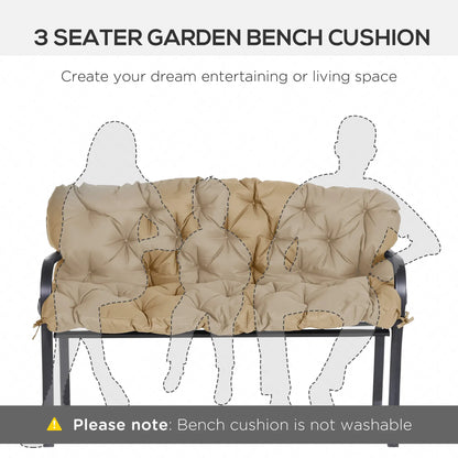 Porch Swing Cushion, Garden Bench Cushion with Backrest, Non-Slip 3-Seater, 59.1" x 38.6", Khaki Patio Chair Cushions at Gallery Canada