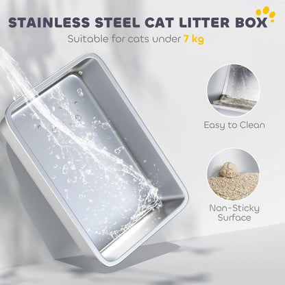 Extra Large Stainless Steel Litter Box, Enclosed for Big Cats Cat Litter Box Enclosures at Gallery Canada