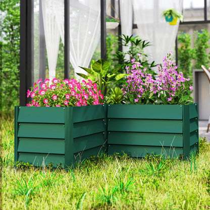 45" x 45" x 17" L-Shaped Galvanized Steel Raised Garden Bed