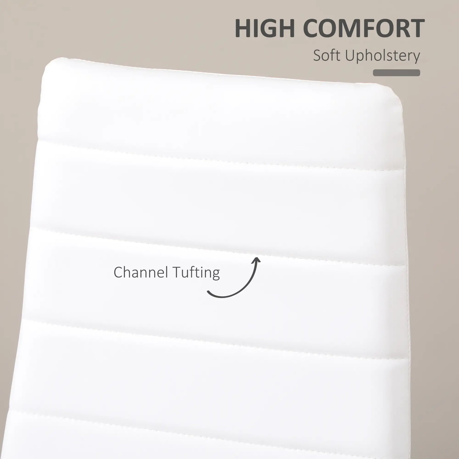 Modern Dining Chairs, Set of 4, High Back PU Leather, White Bar Stools at Gallery Canada