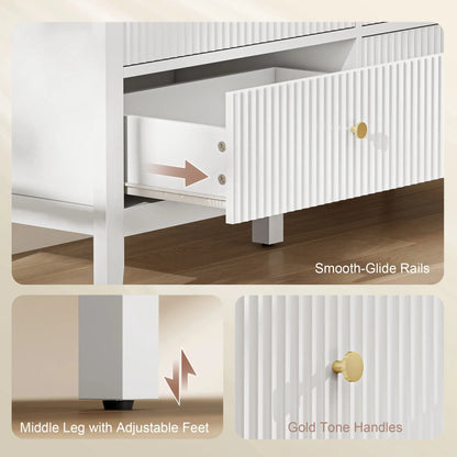 Modern 6 Drawer Dresser, Double Chest, White Storage Cabinets at Gallery Canada