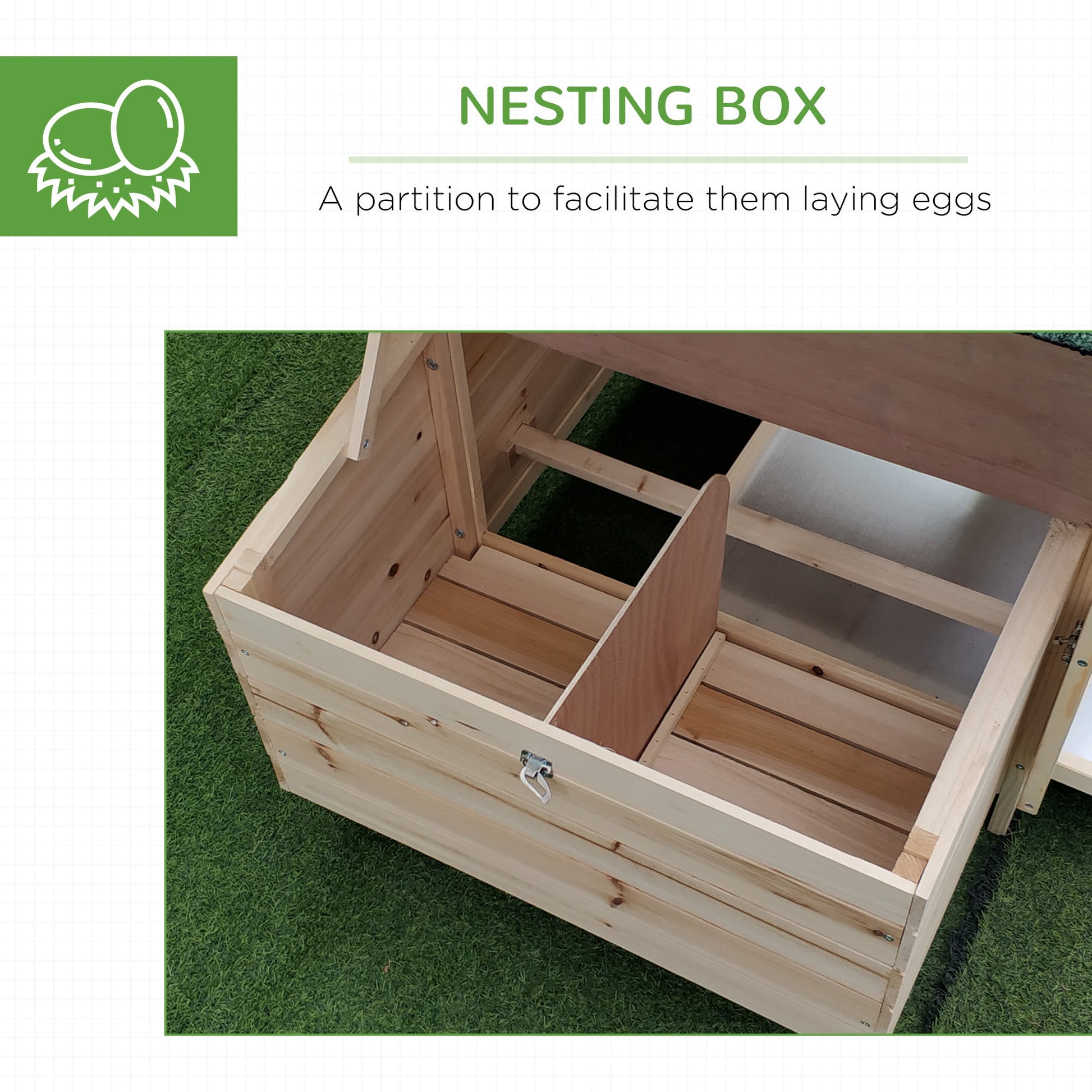 77" Chicken Coop Hen House Rabbit Hutch Poultry Cage Pen Outdoor Backyard with Nesting Box Run Natural - Gallery Canada