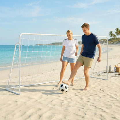 8 X 5Ft Soccer Goal, Portable Practice Net With Nylon Mesh & Steel Frame, Black Soccer at Gallery Canada
