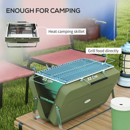 Metal Portable BBQ Grill, Green Charcoal BBQ Grils at Gallery Canada
