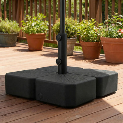 Heavy Duty Outdoor Umbrella Stand, 1.5"/1.9" Poles, Wheels With Brake, Black Umbrella Bases at Gallery Canada